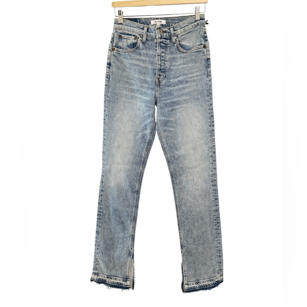 RE/DONE 70s Hi Rise Skinny Boot Skid Wash Jeans Size 25 NWT